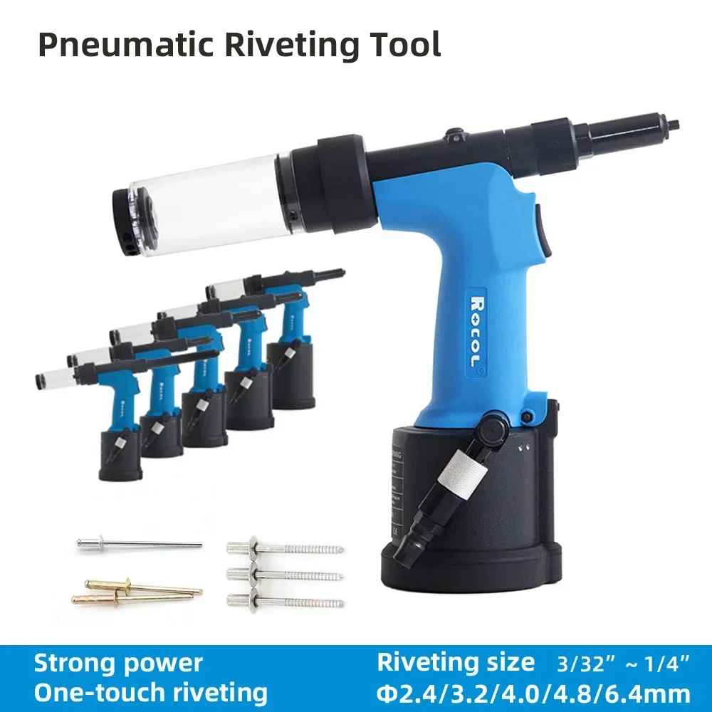 Rivet Setter Tool - Pistolet à rivets pneumatique industriel auto-amorçant,