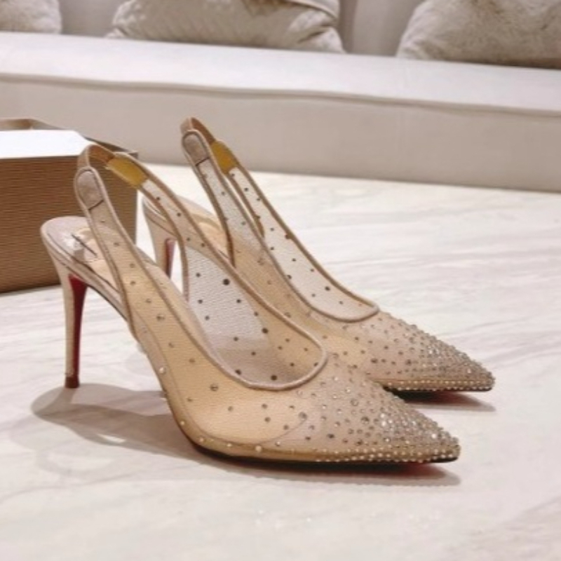 Leather Work Heels - Sandales à talons aiguilles pour femme,