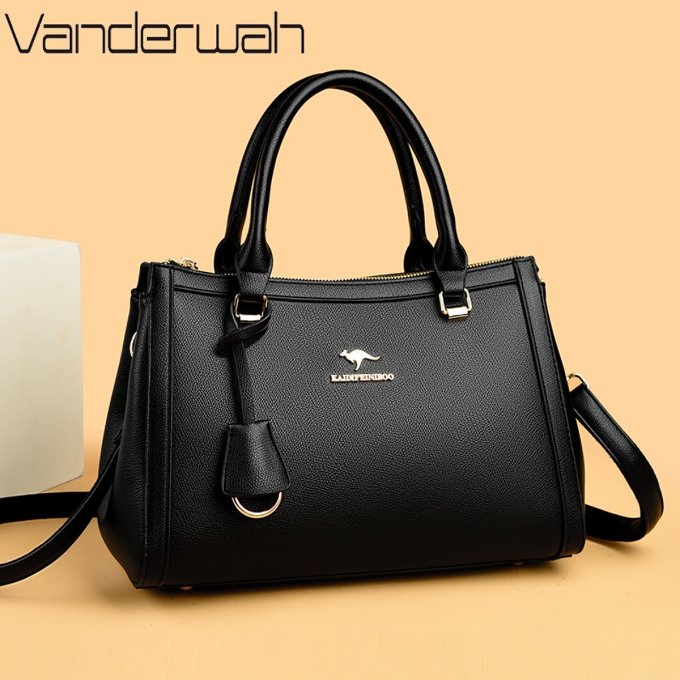 Leather Work Handbags - Sac fourre-tout à bandoulière en cuir