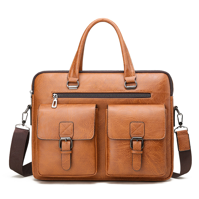 Leather Work Handbags - Marque de luxe homme mallette d'affaires