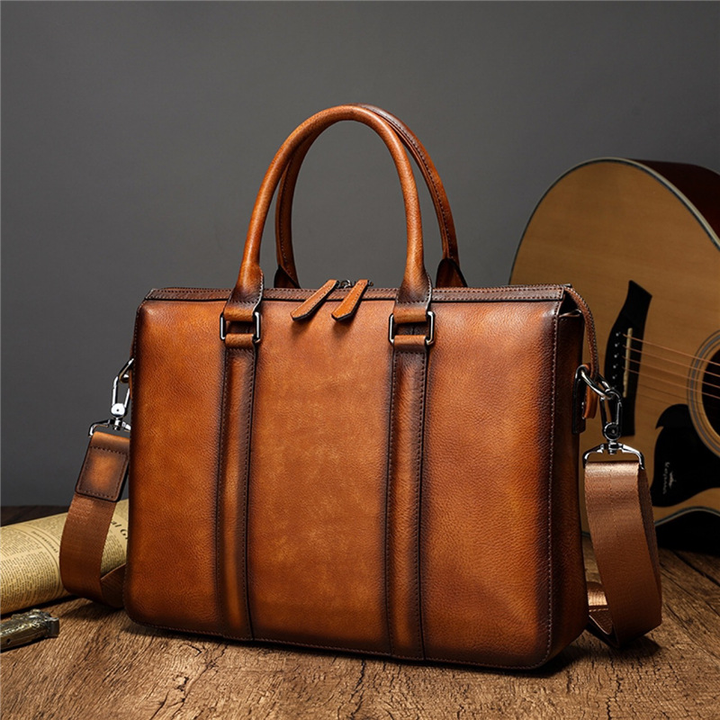 Leather Work Handbags - Porte-documents en cuir pleine fleur YETTIES