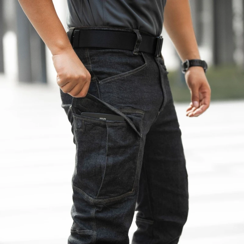 Leather Work Pants - Jean tactique militaire pour hommes, pantalon