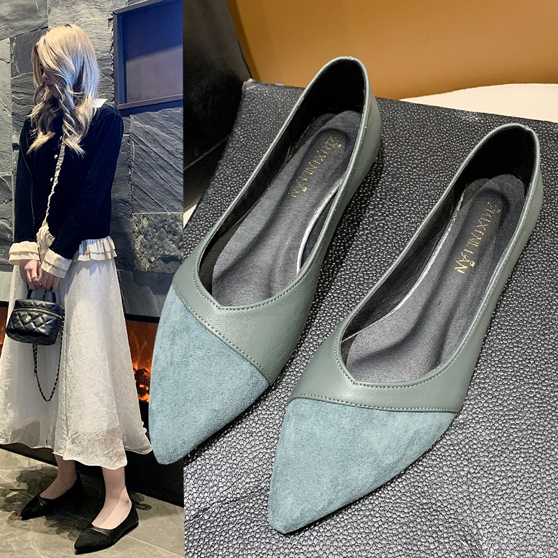 Leather Work Heels - Chaussures plates en cuir noir pour