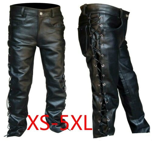 Leather Work Pants - Pantalon médiéval pour hommes, gothique, longue,