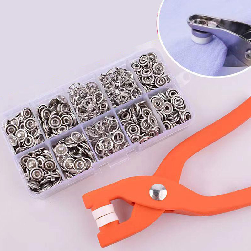 Rivet Setter Tool - 50 boutons-pression métalliques à cinq griffes