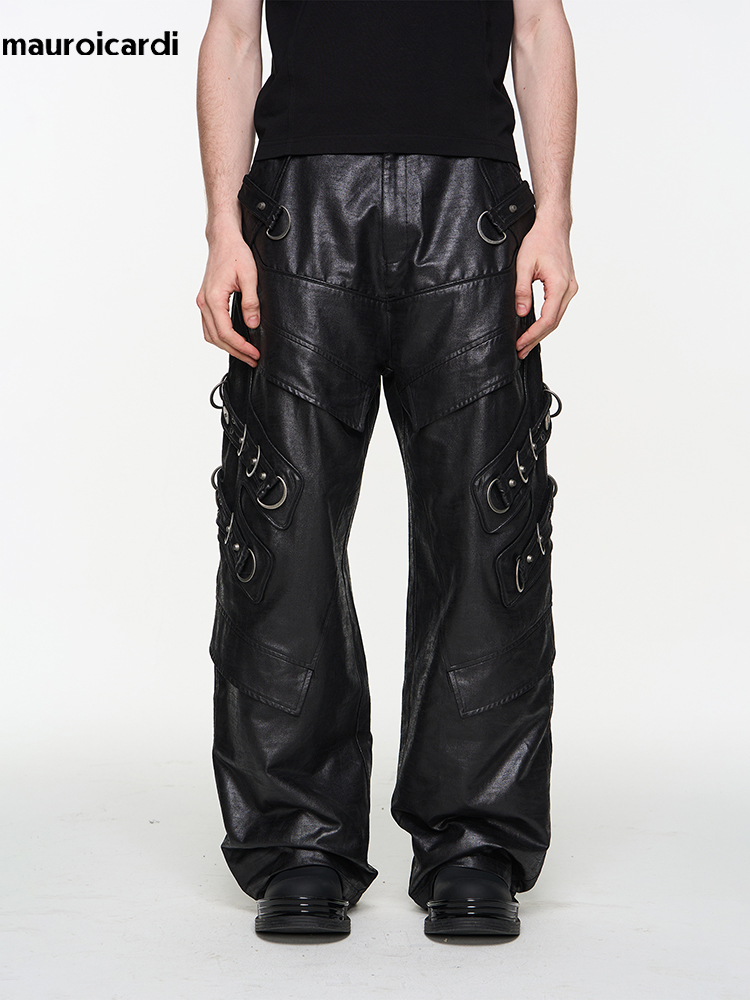 Mauroicardi printemps automne  - Leather Work Pants avis et prix