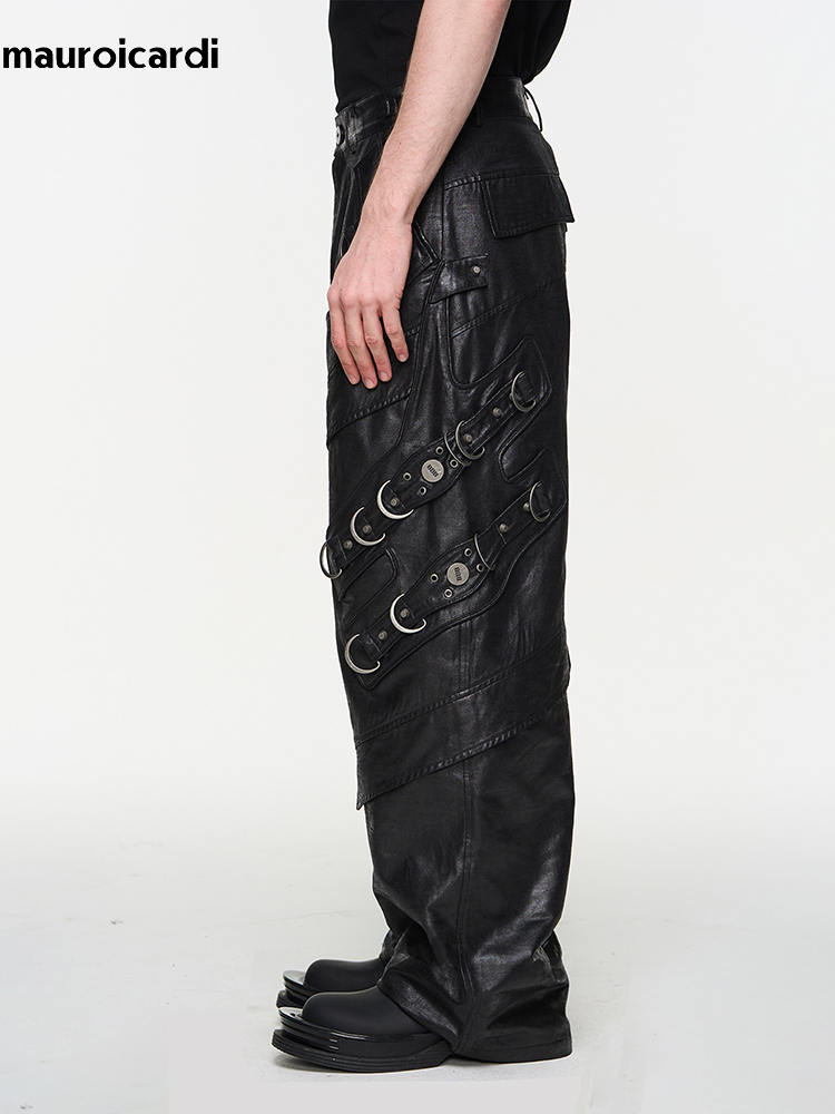 Mauroicardi printemps automne  - Leather Work Pants avis et prix