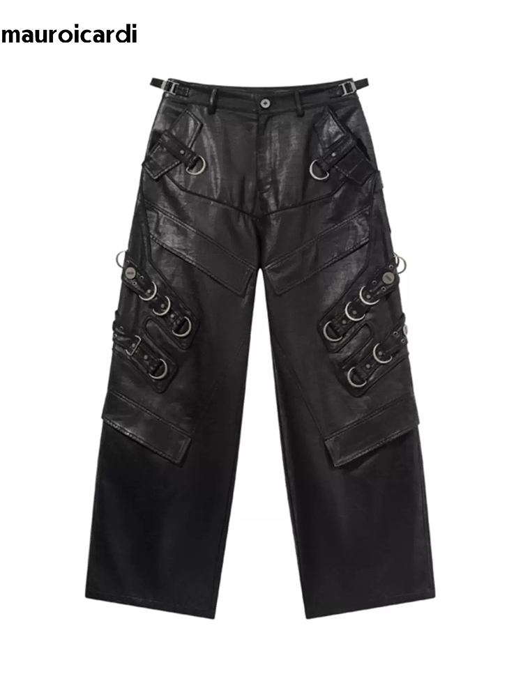 Mauroicardi printemps automne  - Leather Work Pants avis et prix