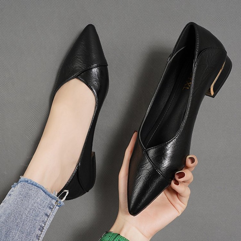 Nouvelles Chaussures en Cuir p - Leather Work Heels avis et prix