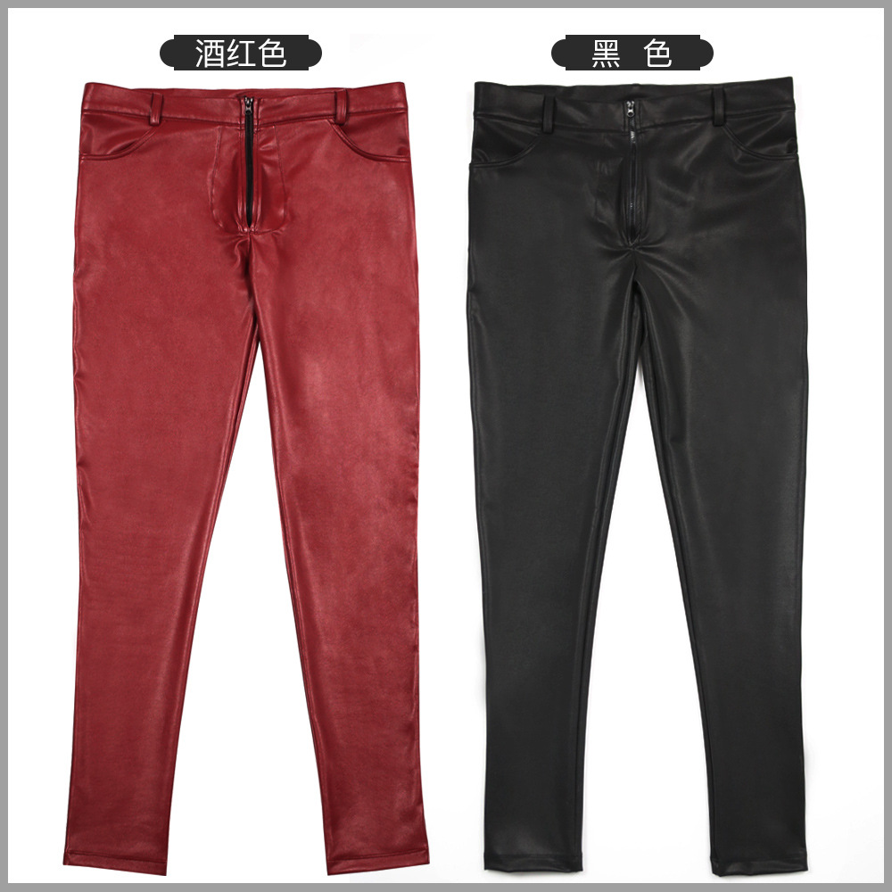 Jean slim en cuir PU pour homm - Leather Work Pants avis et prix