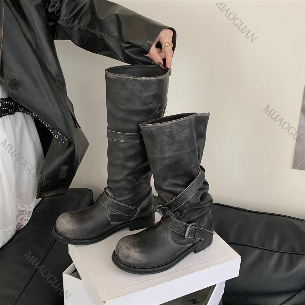 Printemps automne talon épais  - Leather Work Heels avis et prix
