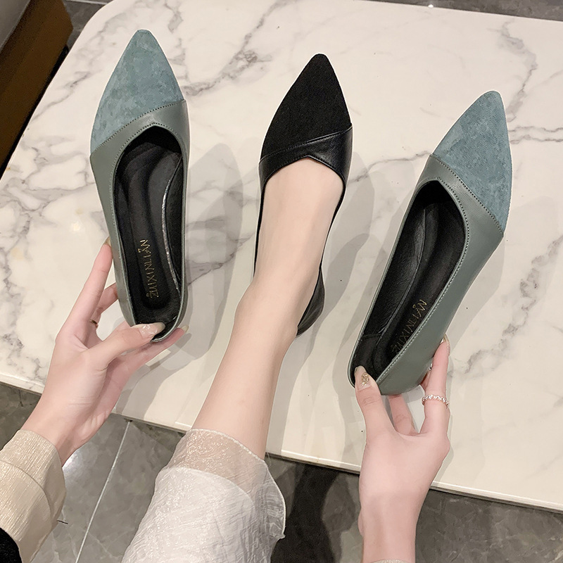 Chaussures plates en cuir noir - Leather Work Heels avis et prix