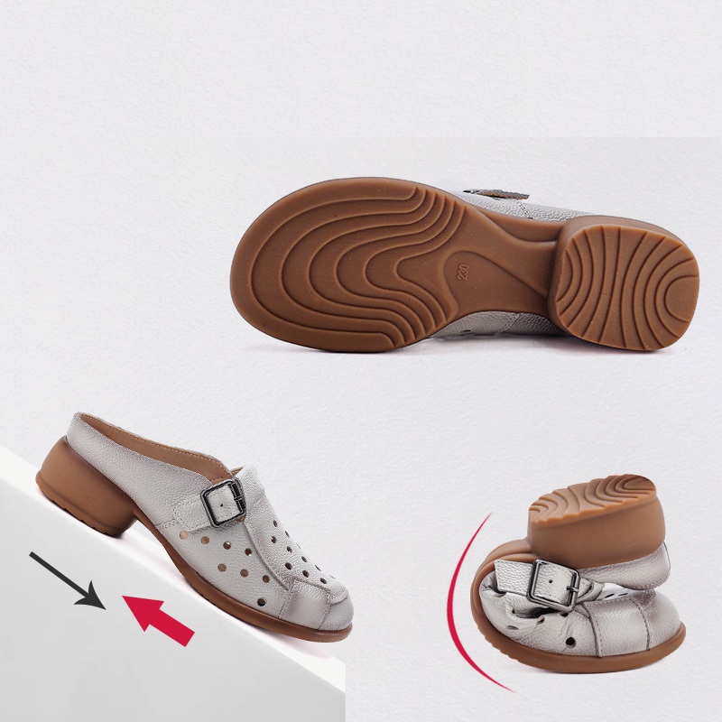 Nouvelles sandales à talon bas - Leather Work Heels avis et prix
